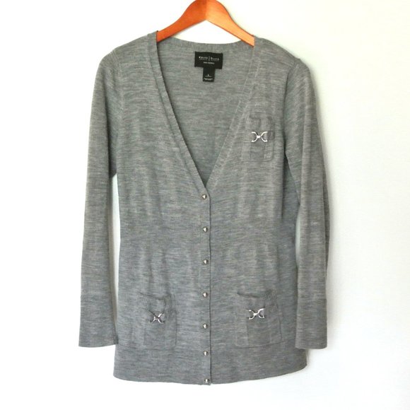 White House Black Market Wool Boyfriend Cardigan L - Picture 11 of 14
